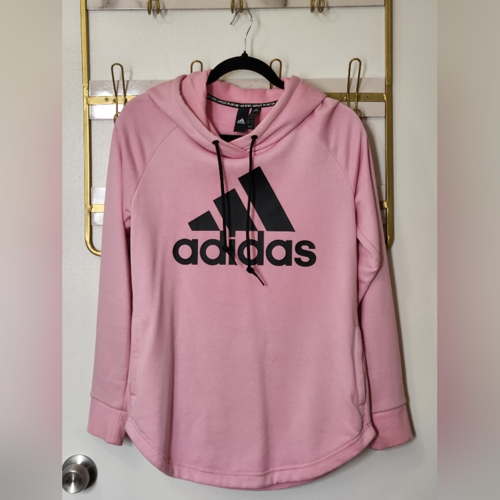 Adidas Pink Pull over Hoodie Sweater Size S